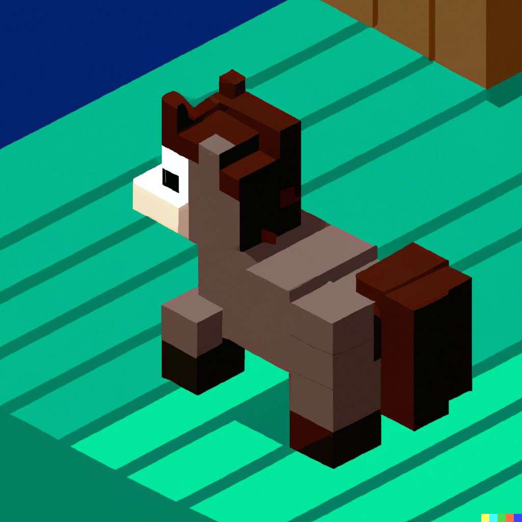 a horse in Minecraft